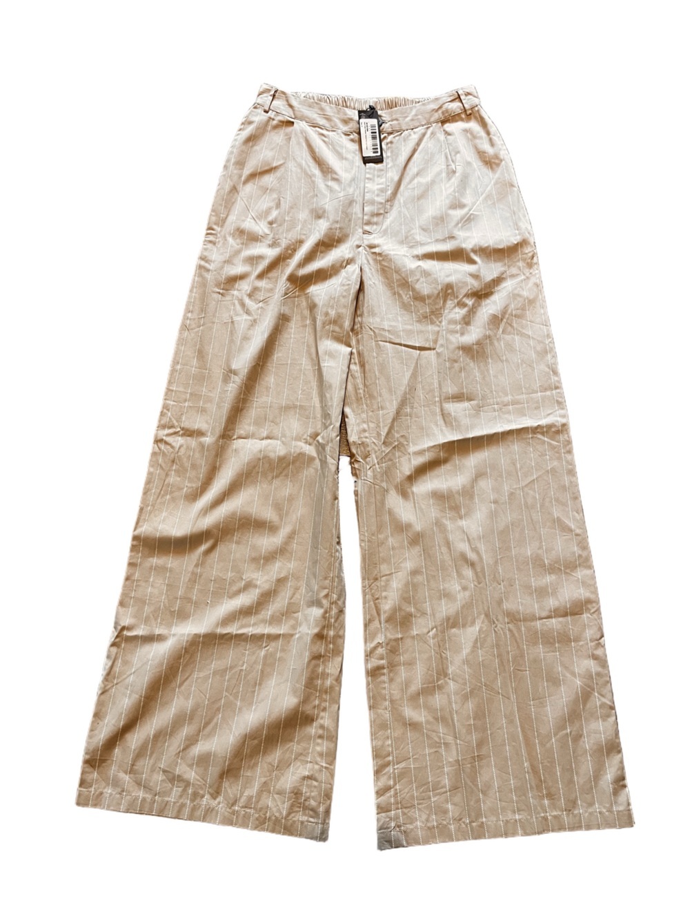 Nwt stone poplin pinstripe wide leg trousers